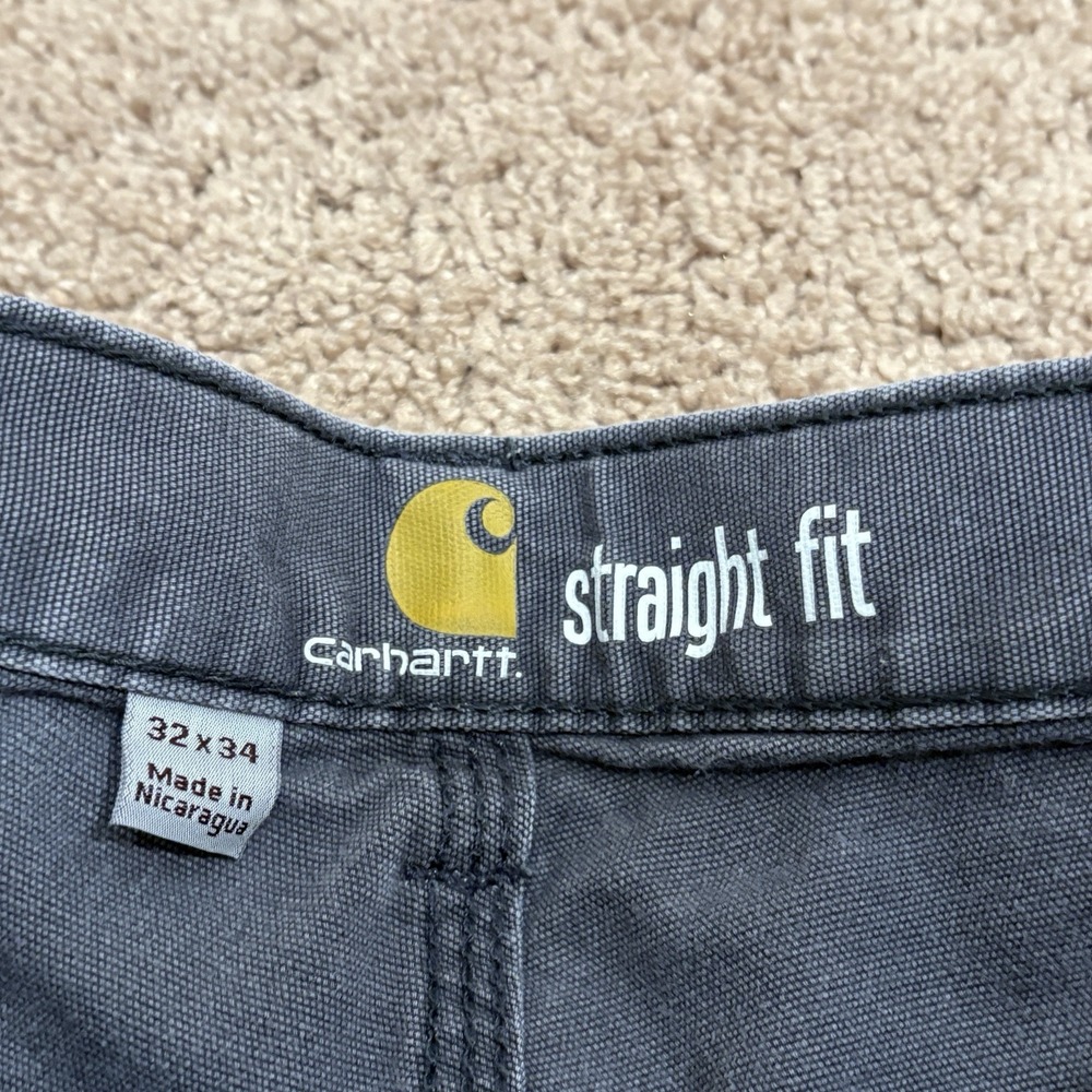 Carhartt Carpenter Pants Men's 32x33 Gray Workwear Straight Fit 102821-029 - Picture 5 of 8